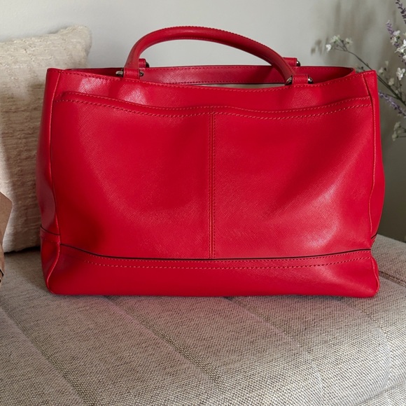Coach Candace Legacy Leather Carryall Satchel in Vibrant Red - Picture 2 of 10